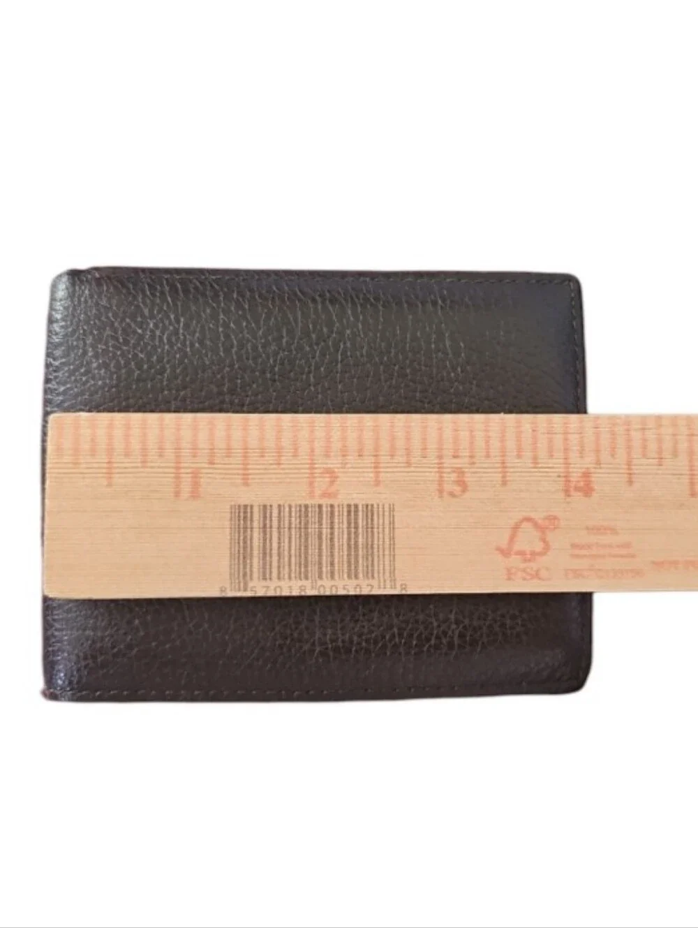 Brown Genuine Leather Bifold Wallet Men Pebbled Leather Slim Classic Minimalist